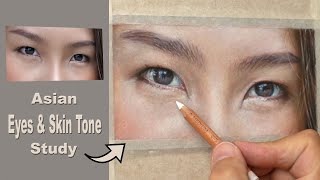 Pastel Pencil Tutorial ~ How to draw Realistic ASIAN EYES and SKIN TONE the easy way. narrated