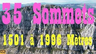 TOP 35 MOYENS sommets des ALPES du SUD de 1501 jusqu'à 1996 Mètres d'altitude depuis les AIRS