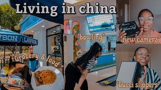 LIVING IN CHINA VLOG || new camera + gimbal, Gucci slippers, bowling, grocery shopping