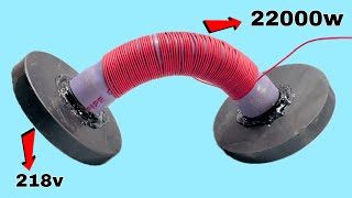 How to make generator using plastic pipe and 2 big permanent magnets