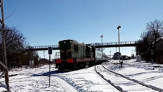 ЧМЭ3Т-7300 с составом поезда Кавказская-Ставрополь- Москва