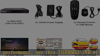 TIGERSECU Super HD 1080P 8-Channel Hybrid 4-in-1 DVR Security Recorder with 2TB Hard Drive, for 2MP