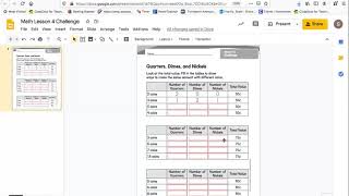 Math Lesson 4 Challenge: Lesson