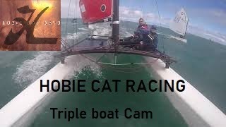 HOBIE CAT DAYS - Hobie 16 Racing Triple Boat Cam ( Sailing to Elegantly Wasted by INXS )