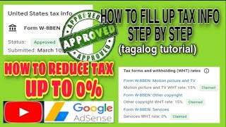 HOW TO FILL UP TAX INFO and REDUCE TAX UP TO 0% FOR YOUTUBER TAX / bake by mama jhane