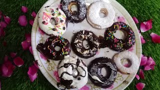 Eggless, without yeast  donut recipe | ઘરની વસ્તુ થી બનાવો ડોનટ|New year &  kid's special doughnut