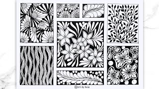 8 Zentangle Pattern For Beginners |Zentangle patterns |Doodle Pattern | Zen-doodle