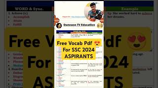 Most Important Vocabs Free Pdf For MTS 2024 Aspirants🔥 ये ज़रूर पढ़कर जाना। #mts #sscmts #mts2024 #ssc