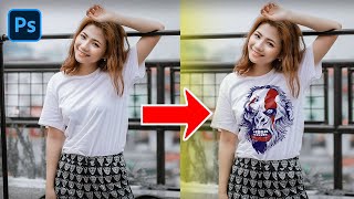 How to Place Logo on T-Shirt in Photoshop - The Most Realistic Way to Place Design on T-Shirt