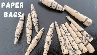 2️⃣ types of paper beads made from brown paper bag.