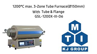 1200°C max. 3-Zone Tube Furnace(Ø150mm) with Tube & Flange - GSL-1200X-Ⅲ-D6