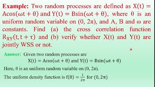 PTSP#Problem on Jointly WSS#Cross Correlation Function of X(t) & Y(t)