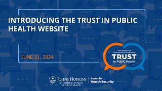 Introduction to the TRUST in Public Health website