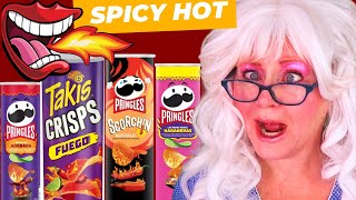 Spicy Hot Pringles Chips Granny McDonald FREAKS OUT!!! Funny Freak Outs