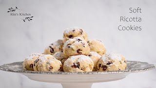 These Soft Ricotta cookies with chocolate and pistachio are very easy to make. (15 minutes)