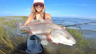 Wade Fishing for Redfish in Skinny Creeks with Popping Corks