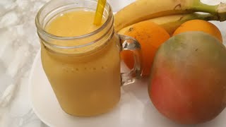 Smoothie mangue orange banane sans lait -🥭🥭 سموثي مانجو موز برتقال بدون حليب