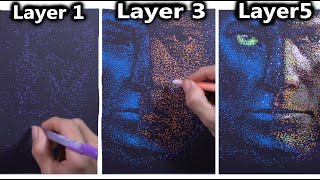 Draw with 7 layers of colors | Drawing Sam Worthington