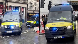 x9 TSG vans responding to Trafalgar Square