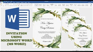 GREENERY WREATH | How to make WEDDING INVITATION in Microsoft Word | Cassy Soriano