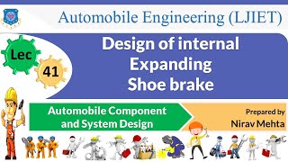 L 41 Design of internal expanding brake | Automobile Component and System Design | Automobile