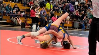 Kaleb Zahn Oconto vs. Josiah Bastian Luxemburg @ Pulaski Middle School wrestling tournament 2-4-23