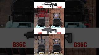 FAMAS vs G36C damage 😱 || #pubg #shorts #pubgshorts