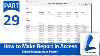 School Management System | Part-29 | How to Make Reports in Access