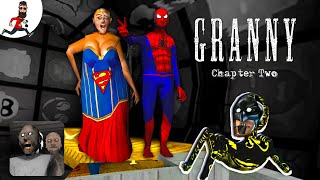 SuperGirl and Spiderman ► Granny 2 (Superhero mod) Boat Escape ►  Granny: Chapter Two