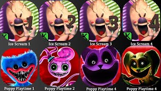 Ice Scream 1+2+3+4 vs Poppy Playtime 1+2+3+4