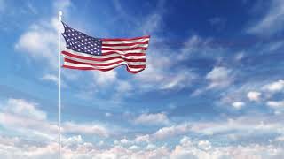 Free 4K stock footage - USA American Flag Waving on the Sky Video Loop