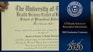 School of Biomedical Informatics Commencement Ceremony 2020