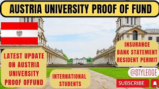 LATEST UPDATE ON PROOF OF FUNDS FOR INTERNATIONAL STUDENTS IN AUSTRIA | BANKSTATEMENT | VISA #study