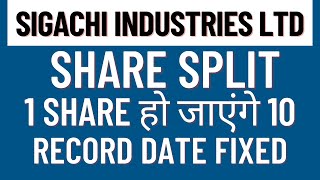 Sigachi Industries Share Split Record date | Sigachi Industries Share Split | Invest Mantra