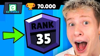 ERSTES MAL RANG 35! 1250🏆 POKALE mit einem BRAWLER pushen!😍