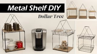 METAL & WOOD TIERED TRAY / DOLLAR TREE DIY / Coffee Bar Decor DIY / 2 Tiered Shelf DIY