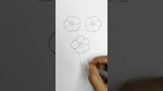 😱Easy flower drawing steps #shorts