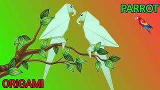 How To Make an Origami Parrot 🦜 || Paper Parrot Tutorial || Origami Bird