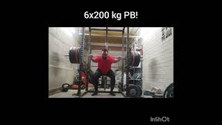 Total raw back squat 6x200 kg. Summer 2024