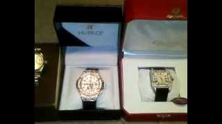 Cartier Santos, Iced Rose Gold Hublot, Rolex two tone Presidential.