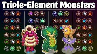 All Triple-Element Monsters with all Rares & Epics | My Singing Monsters