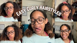 5 *EASY* HAIRSTYLES FOR CURLY HAIR🌸 | low-porosity hair friendly