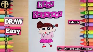 Draw Easy NENE SAKURADA from SHINCHAN | How To Draw | By Adhyayan Bindal | #shorts