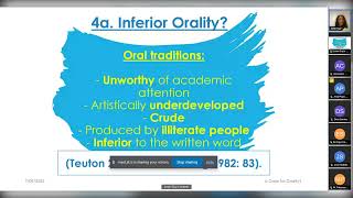 Session 13: Orality and community in Cuba/Oralidad y comunidad en Cuba, pasado y presente