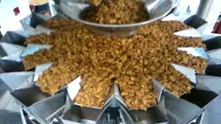 PrimoCombi® multihead weigher dispensing pecans into vertical form and sealed pouches