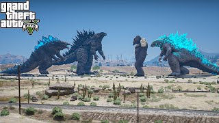 Godzilla Prime, Godzilla Titan vs Godzilla x Kong 2 - Epic Fight ( GTA V Mods )