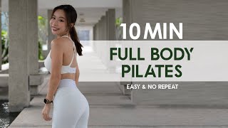 10MIN FULL BODY PILATES | Easy No Repeat