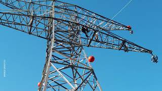 Drone Stringing Transmission Lines Israel Electric Corporation