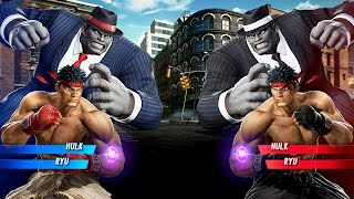 Hulk & Ryu VS Ryu & Hulk (Hardest AI) - Marvel vs Capcom