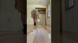 FINISH! Hardwood Floor Finish Application  #aesthetic #diy #hardwoodfloors #design #art #satisfying